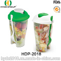 Kunststoff Salat To-Go Cup mit Gabel und Dressing Cup (HDP-2018)